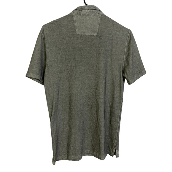 John Varvatos Polo Shirt Mens Small Cotton Short Sleeve Cement Casual Button - Picture 7 of 8